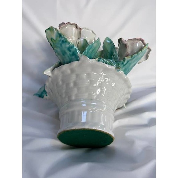 Hand painted, glazed Ceramic Flower Arrangement - Picture 7 of 10